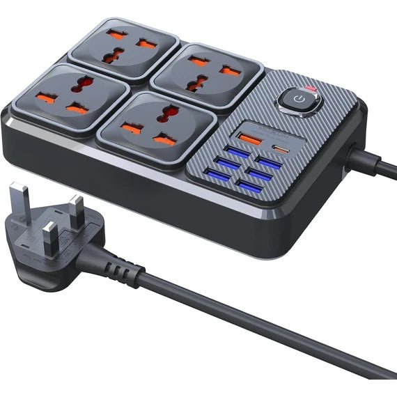 MOXOM MX - ST15 2500W Power Socket with 4 UK Sockets, 7 USB Ports and Type - C PD Port - Saif Al Najmi KwExtension Power SocketMOXOMSaif Al Najmi KwBlackMOXOM MX - ST15 2500W Power Socket with 4 UK Sockets, 7 USB Ports and Type - C PD Port - Saif Al Najmi Kw